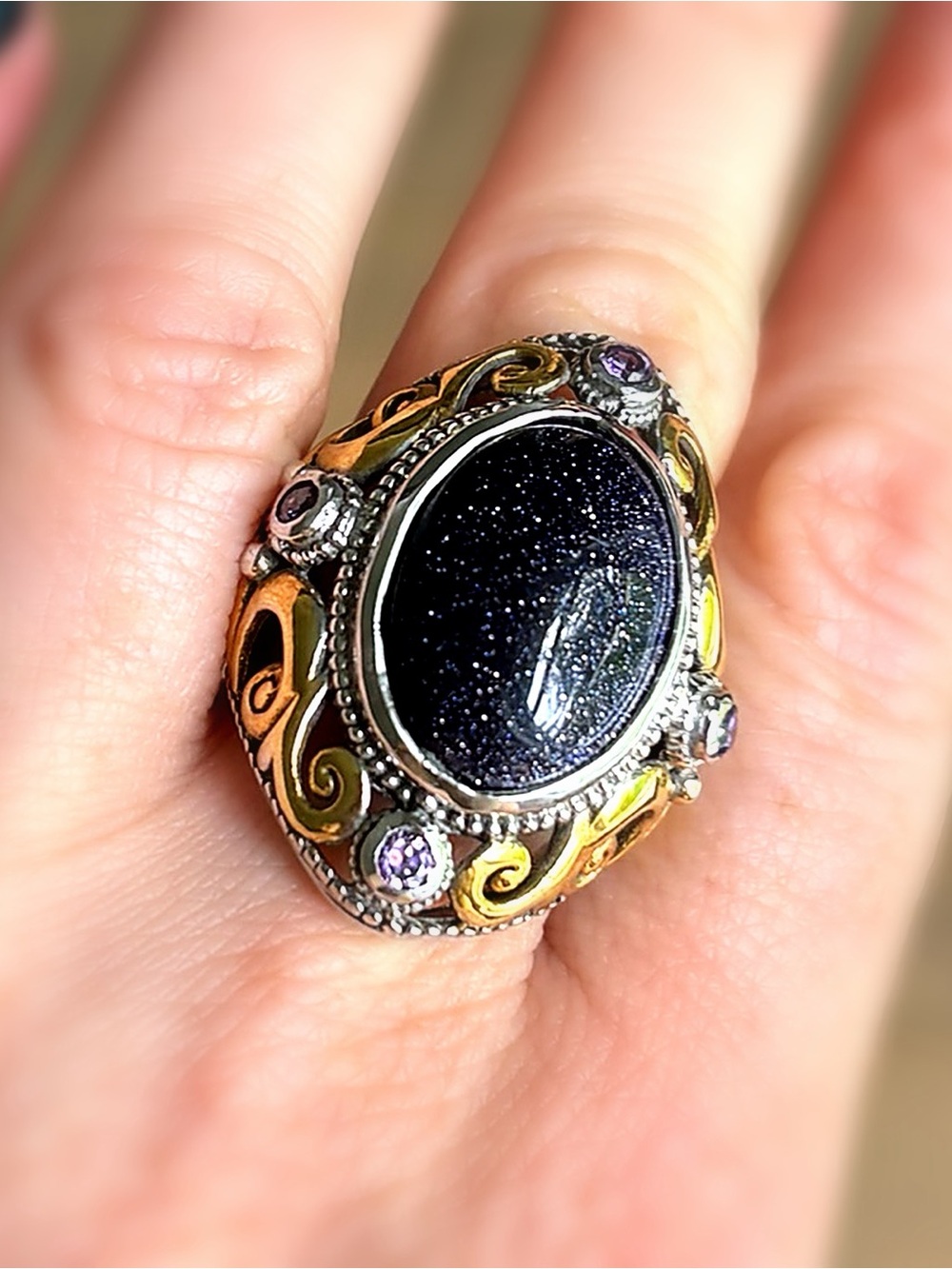 Karis Oval Gemstone Ring US 6.75 Good